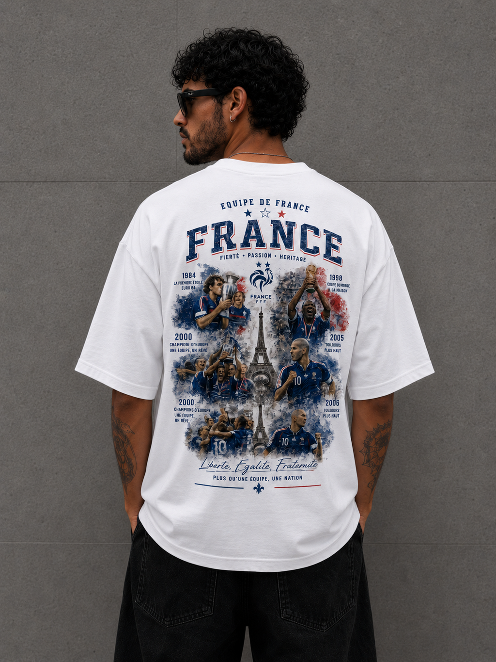 Camiseta Francia oversize retro FutCasual estilo fútbol streetwear