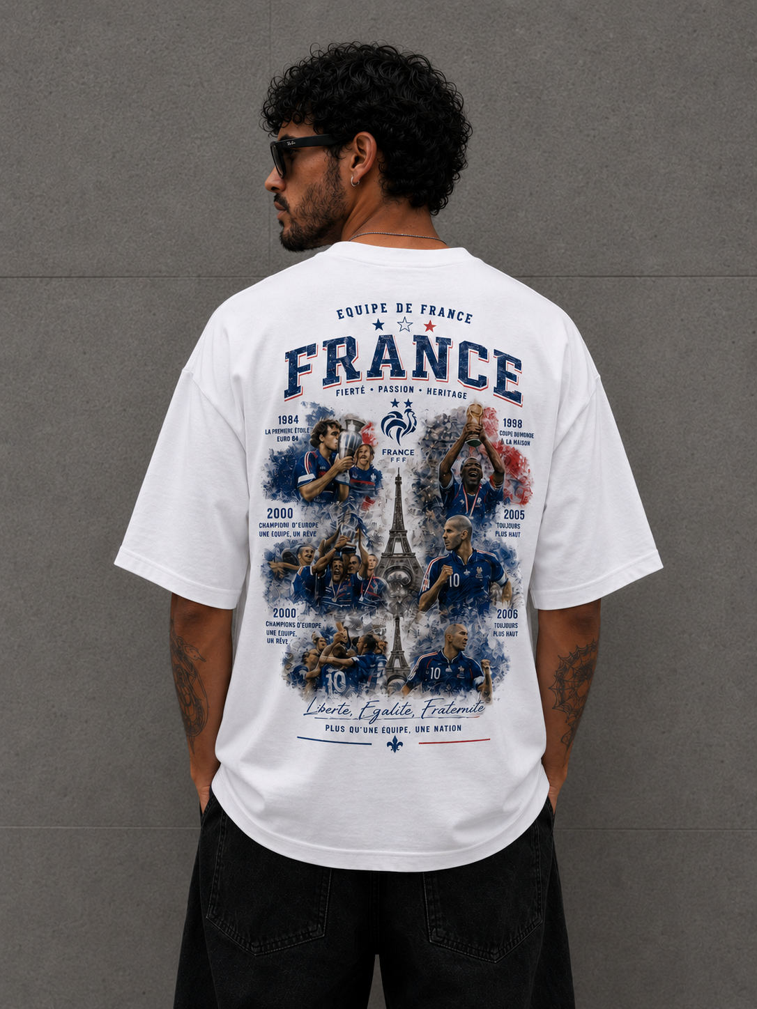 Camiseta Francia oversize retro FutCasual estilo fútbol streetwear