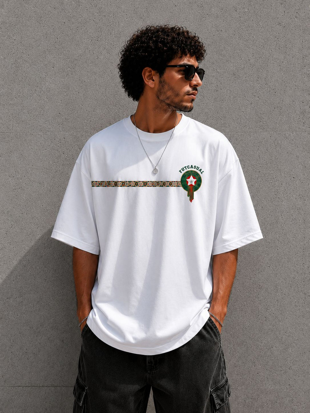 Camiseta Marruecos oversize retro FutCasual estilo fútbol streetwear