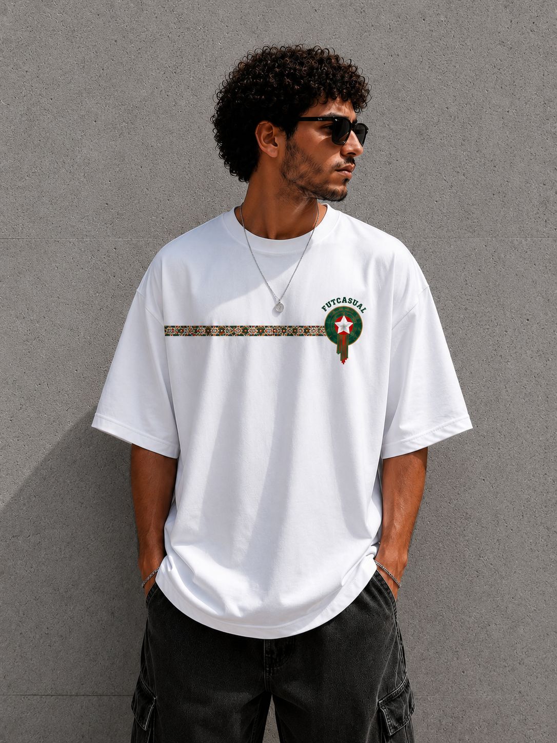 Camiseta Marruecos oversize retro FutCasual estilo fútbol streetwear