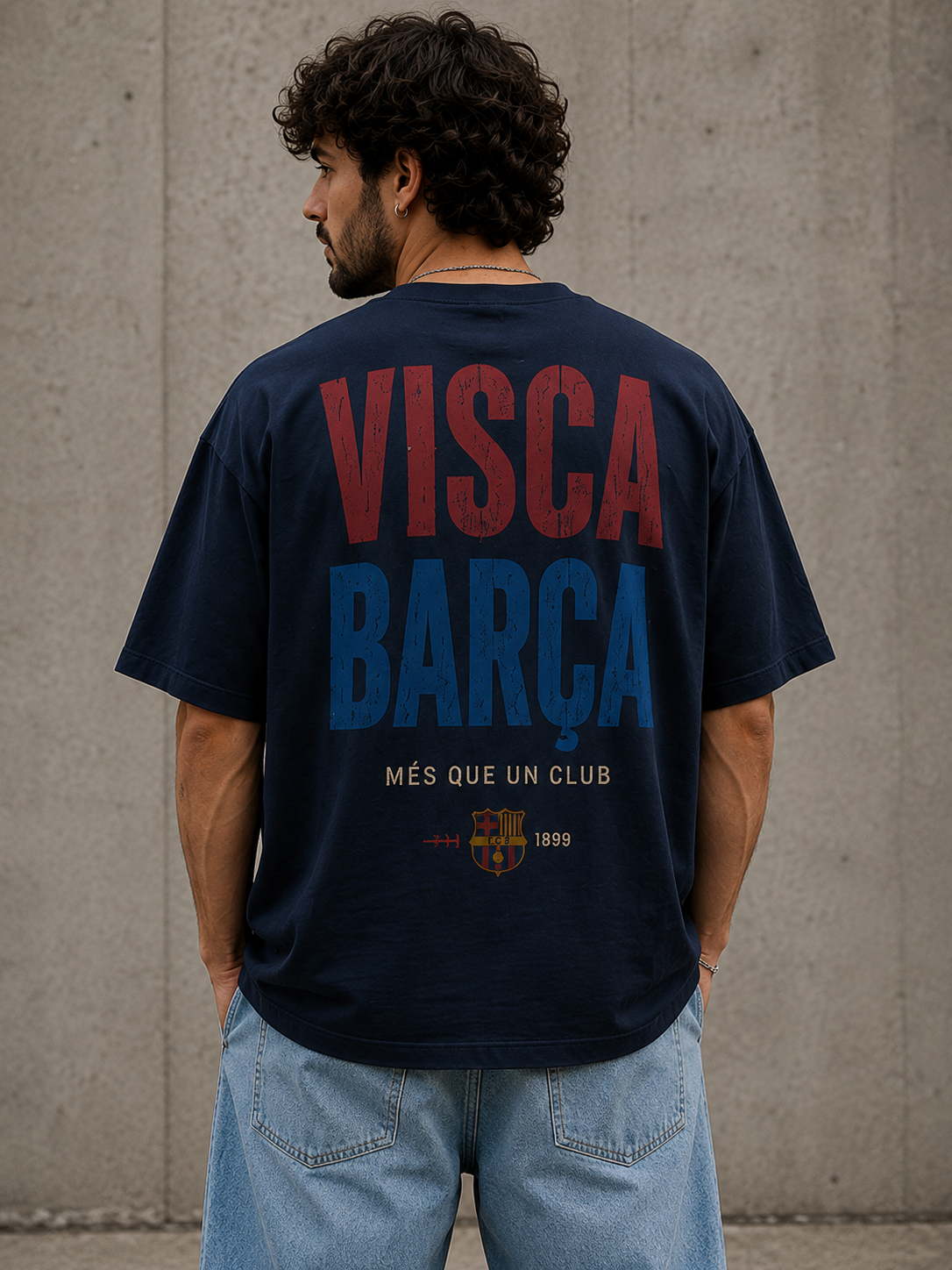 Camiseta Barça oversize retro FutCasual estilo fútbol streetwear