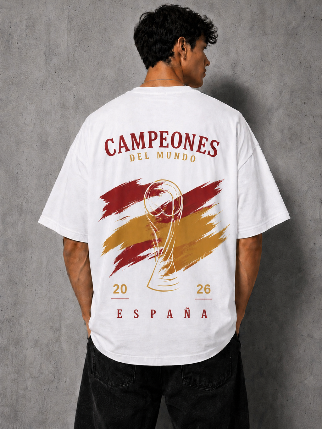 Camiseta Oversize Campeones del Mundo - España Blanca