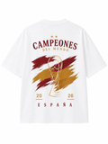 Camiseta Oversize Campeones del Mundo - España Blanca