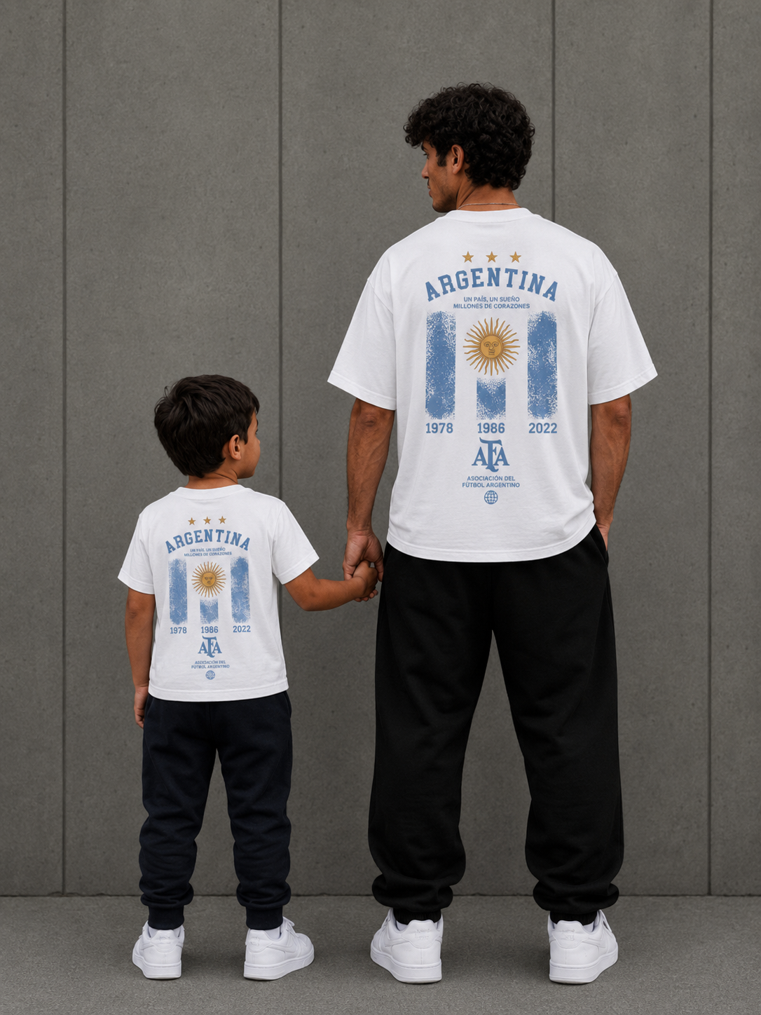 PACK Camiseta Argentina adulto + niño/a