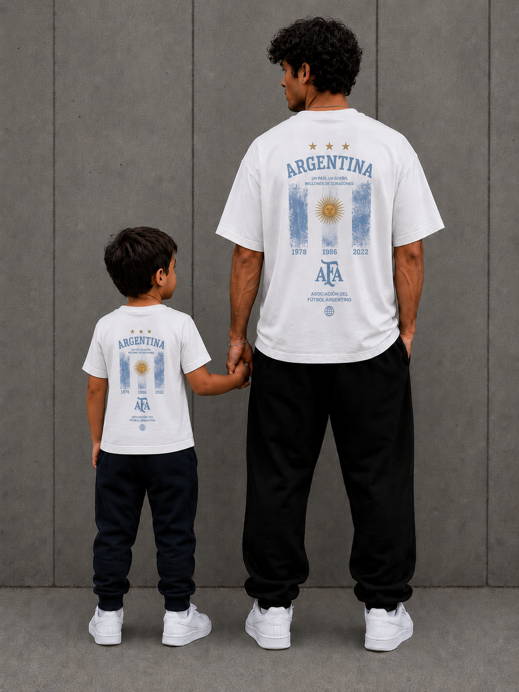 PACK Camiseta Argentina adulto + niño/a